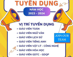 Tuyển dụng giáo viên năm học 2023 - 2024